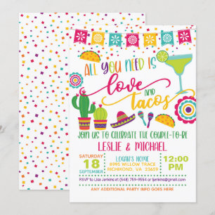 Allt du behöver är kärlek & tacos inbjudan - par