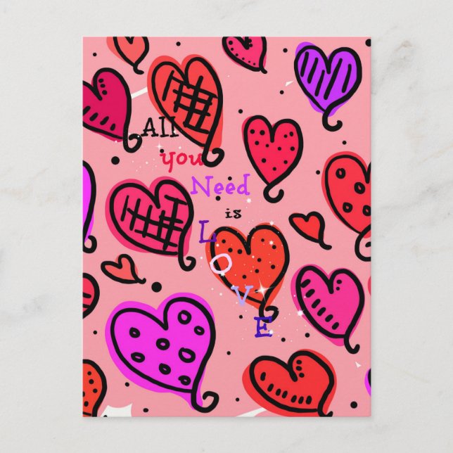 Allt du behöver är kärlek vykort (Framsida)