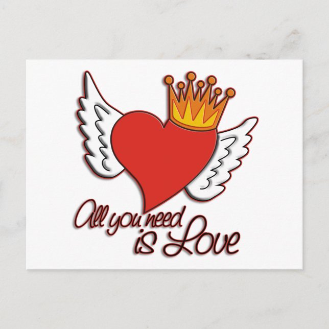 Allt du behöver är Kärlek Vykort (Framsida)