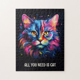 Allt du behöver är katt. Katt i färglös form Pussel