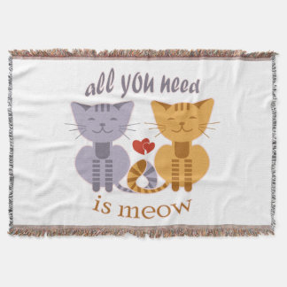 Allt du behöver är meow valentin katt filt