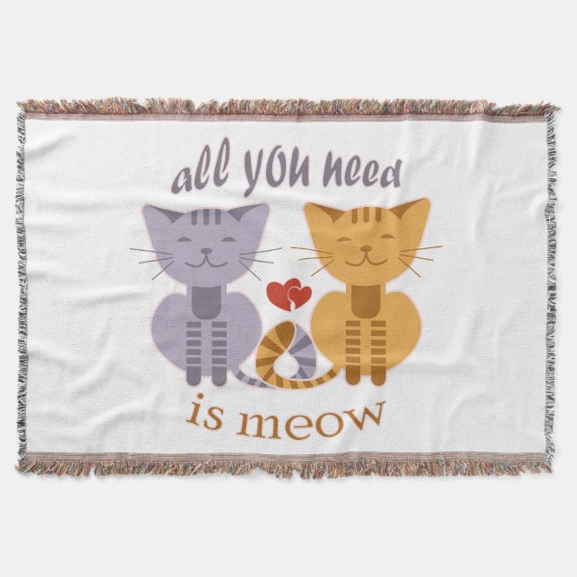 Allt du behöver är meow valentin katt filt (Framsidan)