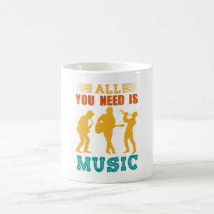 Allt Du Behöver Är Musik Kaffe Mugg