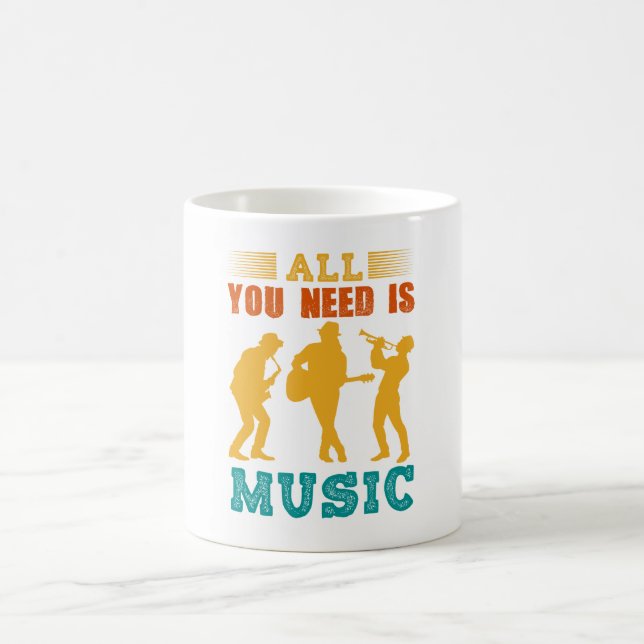 Allt Du Behöver Är Musik Kaffe Mugg (Center)