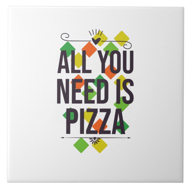 Allt du behöver är pizza kakelplatta (Framsidan)