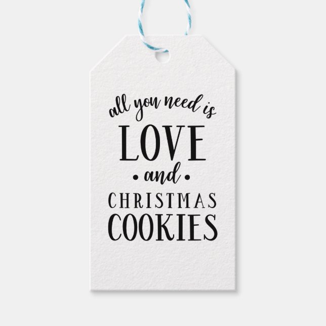 ALLT DU BEHÖVER ÄR skript FÖR KÄRLEK & Jul Cookies Presentetikett (Framsidan)