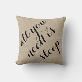 Allt du behöver är sömnburlap linn rustik chic pre kudde