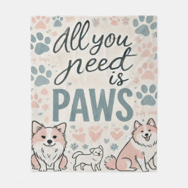 Allt du behöver är Tassar Blanket Fleecefilt