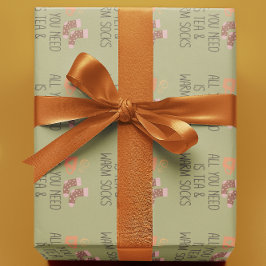 Allt du behöver är Tea & Warm sockor säsong Presentpapper