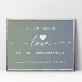 Allt du behöver är tecknet Kärlek & Cake Ombre Brö Poster