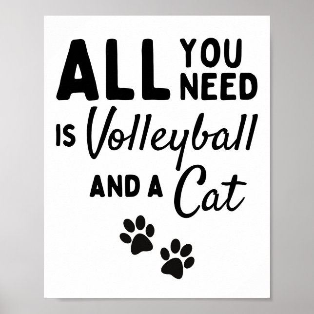 Allt du behöver är volleyball och en katt. poster (Framsidan)
