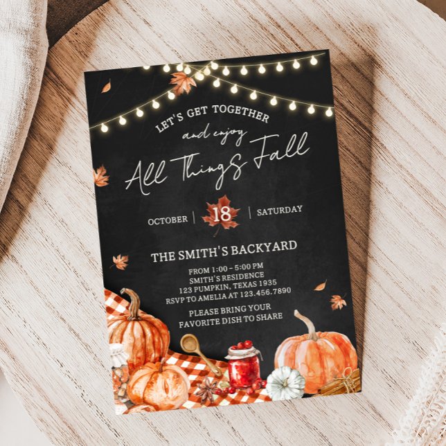 Allt Faller Festlig Inbjudan (All Things Fall Festival Party Invitation)