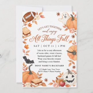 Allt Faller Pumpkin S'mores-fest Inbjudningar