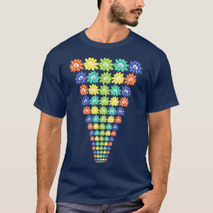Allt färre rader av Smiley face Daisy Flowers T Shirt