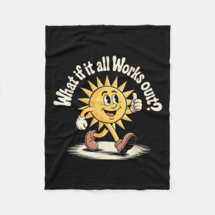 Allt fungerar som Retro Rubber Hose Sol Motivation Fleecefilt