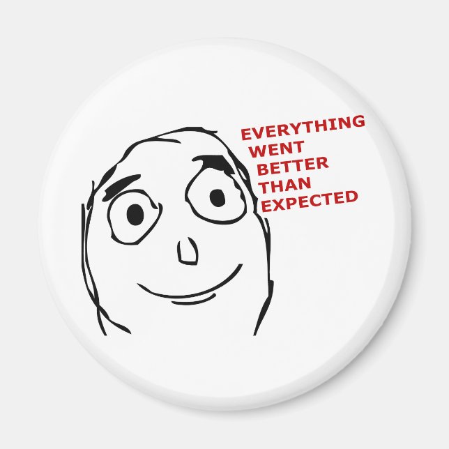 Allt gick bättre än förväntat magnet (Framsidan)