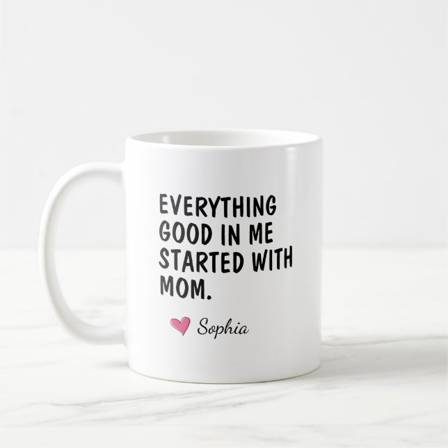 Allt Gott i Mig Började Med Mamma Kaffemugg (Vänster)