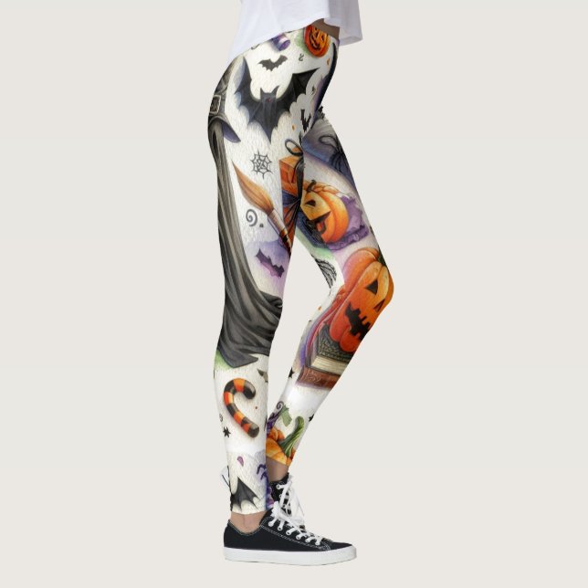 Allt Halloween Kuslig Mönster  Leggings (Höger)