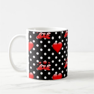 Allt handlar om kärlek Sött hjärta och stilrent mö Kaffemugg