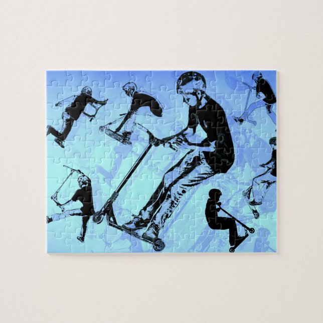 Allt handlar om skotten! - Scooter Tricks Pussel (Horisontell)