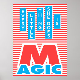 Allt hon gör är magi, typografi konst poster