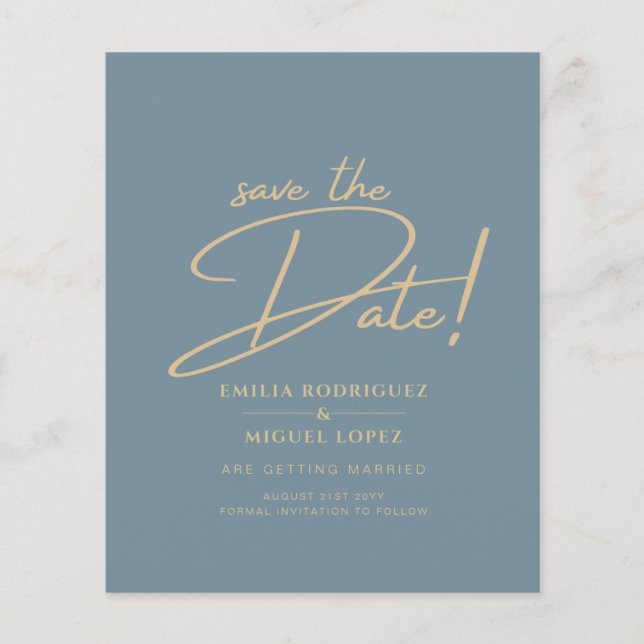 Allt-i-1-Elegant-glaset Teal Guld Bröllop QR cd Flygblad (Framsidan)