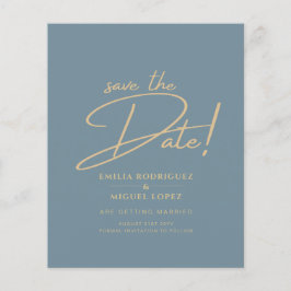 Allt-i-1-Elegant-glaset Teal Guld Bröllop QR cd Flygblad