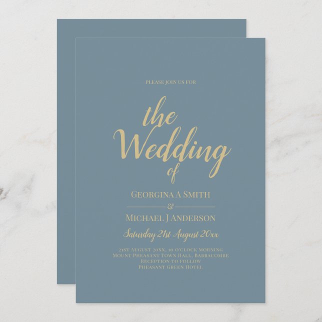 Allt-i-1-Elegant-glaset Teal Guld Bröllop QR cd Inbjudningar (Fram/baksida)