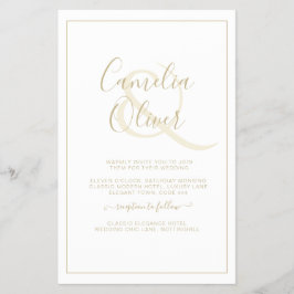Allt-i-1-Elegant Vita Guld-typsnitt Klassiskt Bröl Flygblad