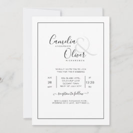 Allt-i-1-Elegantens klassiskt svart teckensnitt Vi Inbjudningar