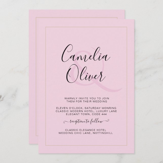 Allt-i-1 Modern, Monokromskt territorium Bröllop (Fram/baksida)