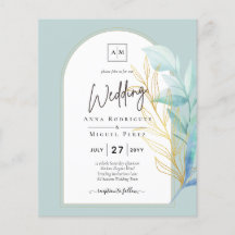 Allt-i-1-sjöglaset Aqua Grönt Guld Löv Bröllop