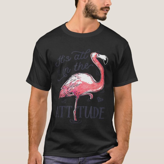 Allt i Attitude T-tröjan Rosa Flamingo Wate T Shirt (Framsida)