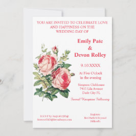 Allt i Eleganten Bröllop i Grönt Blommigt Inbjudningar