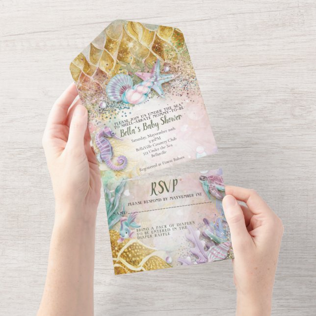 ALLT I EN BABYSHOWER Inbjudan Design (Avrivbar del)