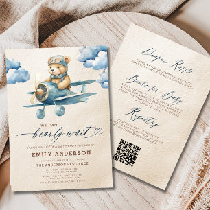 Allt i en barly Wait Blue Boy Baby Shower Inbjudningar