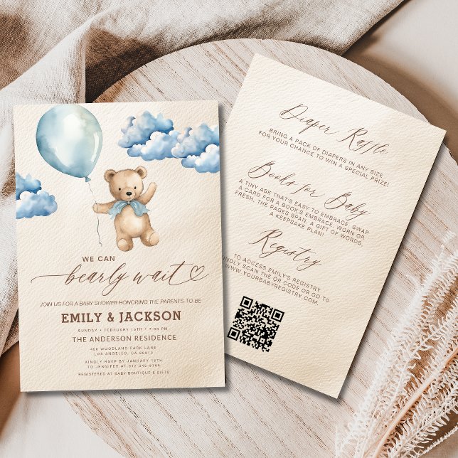 Allt i en barly Wait Blue Boy Baby Shower Inbjudningar (Skapare uppladdad)
