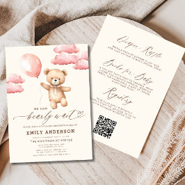 Allt i en barly Wait Rosa Girl Baby Shower Inbjudningar