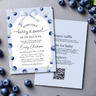 Allt i en blåbär, berry Sweet Boy Shower Inbjudningar