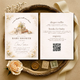 Allt i en bok Ny kapitel börjar Baby Shower Inbjudningar