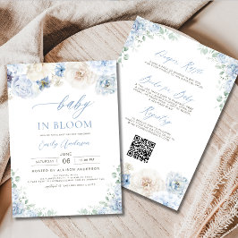 Allt i en Boy Blue Baby i Bloom Baby Shower Inbjudningar
