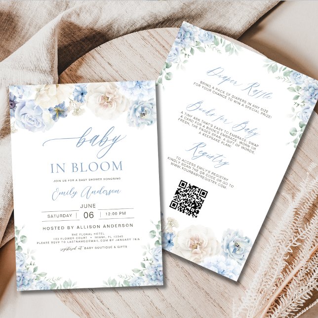Allt i en Boy Blue Baby i Bloom Baby Shower Inbjudningar (Skapare uppladdad)