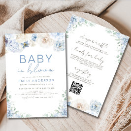 Allt i en Boy Blue Baby i Bloom Baby Shower Inbjudningar