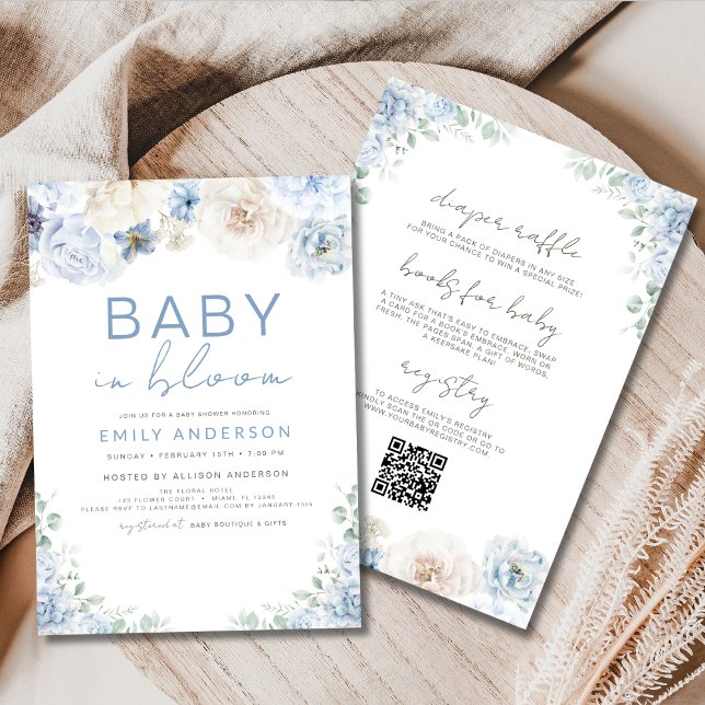 Allt i en Boy Blue Baby i Bloom Baby Shower Inbjudningar (Skapare uppladdad)