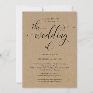 Allt i en bröllopsinbjudan med OSA och register Inbjudningar