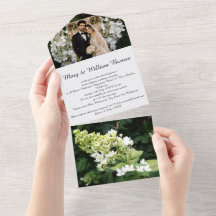 Allt i en bröllopsinbjudan Par & Blommor Foton