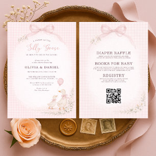 Allt i en dumma gås par baby shower  inbjudningar