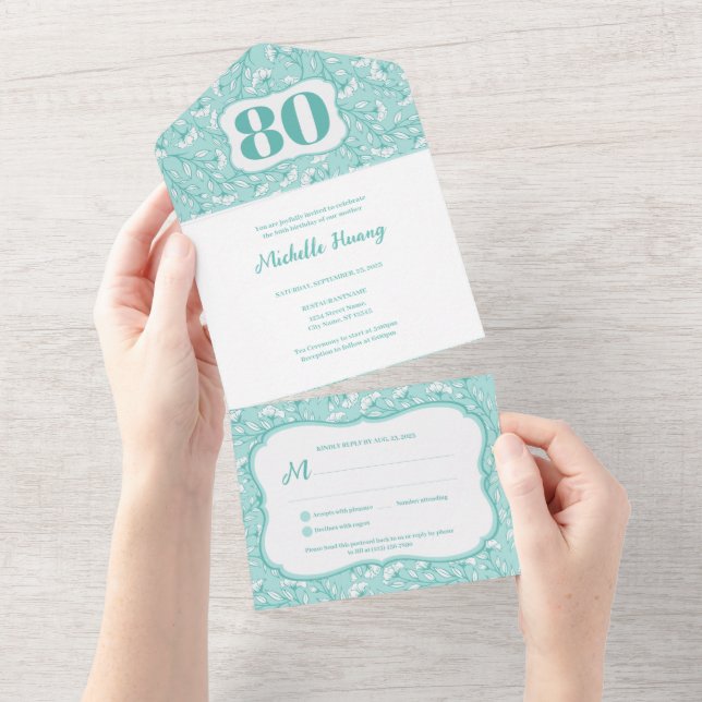 Allt i en elegant 80-års inbjudan (Tearaway)