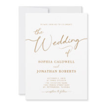 Allt i en Elegant Guld Calligraphy Bröllop