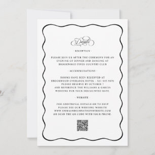 Allt i en elegant svart vigsel-QR-kalligrafi Inbjudningar